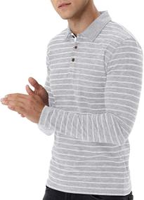 img 2 attached to MLANM Sleeve Stripe Shirts Designed Men's Clothing in Shirts