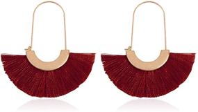 img 4 attached to Bohemian Thread Tassel Statement Earrings Girls' Jewelry for Earrings