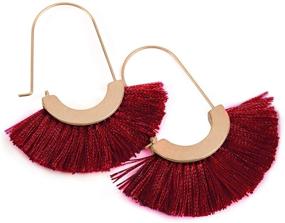 img 2 attached to Bohemian Thread Tassel Statement Earrings Girls' Jewelry for Earrings