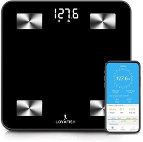 img 4 attached to 📊 Loyafish Bluetooth Smart Digital Scale - Body Composition Scales accurately track 13 Key Metrics with iOS Android APP, Unlimited User Support, Auto Recognition, Body Fat Scale，Water, BMI, BMR