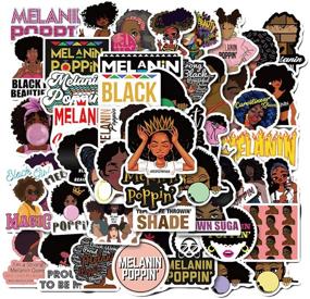 img 4 attached to 🏾 Melanin Poppin Stickers 50PCS - Inspire with Style and Resilience, Laptop and Water Bottles Decals"