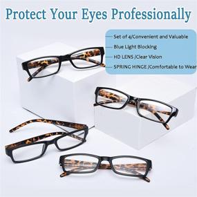 img 3 attached to Shield Your Eyes from Digital Strain: LUFF 4PACK Anti-Blue-Light Reading Glasses for Women and Men