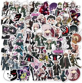 img 3 attached to 🎮 50pcs Danganronpa: Trigger Happy Havoc Game Stickers - Laptop, Computer, Bedroom, Skateboard, Motorcycle, Bicycle, Mobile Phone, Luggage, Guitar Decals - DIY Decal Set for Kids, Teens (Danganronpa)