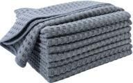 🧽 polyte ultra premium microfiber kitchen dish cloth waffle weave: 8 pack of 12x12 in, gray - superior cleaning and absorbency! logo