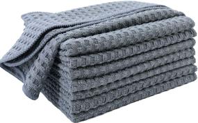 img 4 attached to 🧽 POLYTE Ultra Premium Microfiber Kitchen Dish Cloth Waffle Weave: 8 Pack of 12x12 in, Gray - Superior Cleaning and Absorbency!