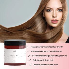 img 3 attached to Deep Conditioning Hair Mask with Cel Biotin, Argan Oil, Keratin for Dry Damaged Hair and Healthy Hair Growth - Ideal for Dry, Damaged, Thinning Hair - Promotes Thick, Smooth, Shiny Hair - Cruelty-Free, USA-Made - Suitable for Women & Men