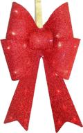 20 inch red tinsel bow with 13 warm white led lights by national tree - mzbo-20rl-b1 логотип