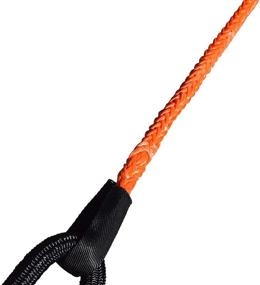 img 2 attached to 🟠 10mm Synthetic Winch Rope Extension - 3/8" Dia., 50ft Length, Towing Cable for Offroad Auto Parts (Orange)