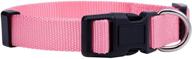 🐾 adjustable nylon dog collar for small, medium, large pets and puppies - native pup brand, cute color options for male, female, boy, girl, puppy (small, pink) logo