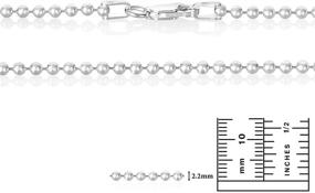 img 2 attached to Solid .925 Sterling Silver Ball Military Chain Necklace or Bracelet - 1mm to 5mm