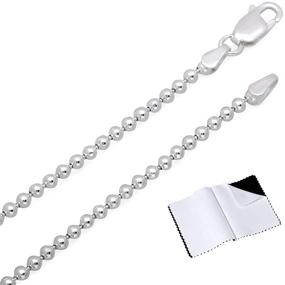 img 4 attached to Solid .925 Sterling Silver Ball Military Chain Necklace or Bracelet - 1mm to 5mm