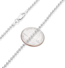 img 3 attached to Solid .925 Sterling Silver Ball Military Chain Necklace or Bracelet - 1mm to 5mm