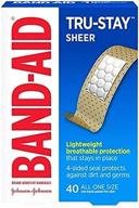 band-aid comfort-flex sheer adhesive bandages, universal one size, pack of 4 - 40 count each логотип