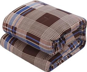 img 1 attached to 🛏️ Chic Home 8 Piece Manchester Plaid Bed in a Bag Comforter Set - Twin XL, Brown