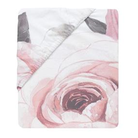img 1 attached to 🌸 Lambs & Ivy Floral Garden Pink/White Watercolor Cotton Baby Fitted Crib Sheet: Delicate Blooms for a Serene Nursery