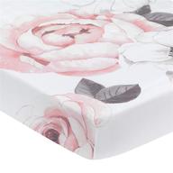 🌸 lambs & ivy floral garden pink/white watercolor cotton baby fitted crib sheet: delicate blooms for a serene nursery logo