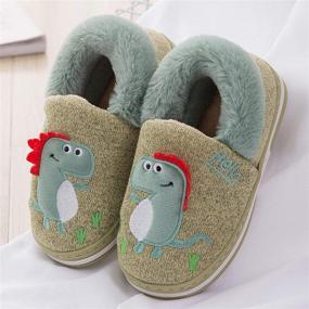 img 3 attached to 🦖 Cozy Dinosaur Indoor Slippers: Winter Anti-Slip Shoes for Boys