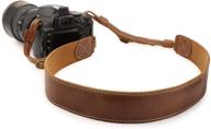 genuine leather camera shoulder or neck strap - megagear slr, dslr sierra series logo