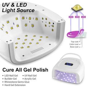 img 1 attached to Продвинутая 60W перезаряжаемая LED-лампа для ногтей с УФ-излучателем и беспроводным ногтевым сушителем геля со светодиодами на 42 шарика, портативная ручка для профессионального заживления ногтей на руках и ногах, автосенсор и быстрая сушка машиной для ногтей.