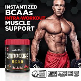 img 3 attached to 🍍 Порошок ALLMAX Nutrition AMINOCORE BCAA, 8,18 грамма Аминокислот, напиток для восстановления во время и после тренировок, не содержит глютена, ананас и манго, 315 грамм.