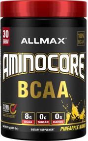 img 4 attached to 🍍 Порошок ALLMAX Nutrition AMINOCORE BCAA, 8,18 грамма Аминокислот, напиток для восстановления во время и после тренировок, не содержит глютена, ананас и манго, 315 грамм.