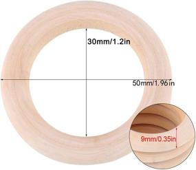 img 3 attached to 🔴 50pcs Unfinished Natural Wooden Round Rings - Perfect for DIY Wood Craft Pendant Connectors, Jewelry Making and More