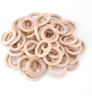 🔴 50pcs unfinished natural wooden round rings - perfect for diy wood craft pendant connectors, jewelry making and more logo