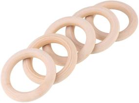 img 2 attached to 🔴 50pcs Unfinished Natural Wooden Round Rings - Perfect for DIY Wood Craft Pendant Connectors, Jewelry Making and More