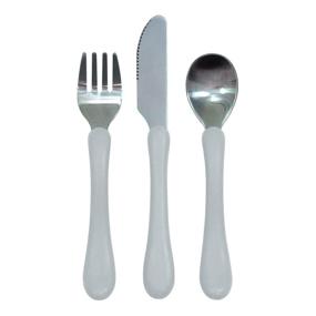 img 4 attached to 🍴 green sprouts Learning Cutlery Set: Promotes Independent Eating Skills in Toddlers, Small Hands-Friendly Design, Easy-Grip Contoured Handles, Knife with Safety Edge, Dishwasher Safe