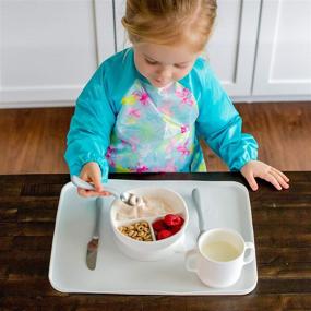 img 1 attached to 🍴 green sprouts Learning Cutlery Set: Promotes Independent Eating Skills in Toddlers, Small Hands-Friendly Design, Easy-Grip Contoured Handles, Knife with Safety Edge, Dishwasher Safe