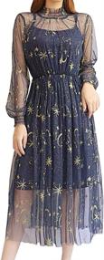 img 4 attached to 👗 Lolita Embroidered Dress with Ruffled Princess Sleeves - Women's Clothing