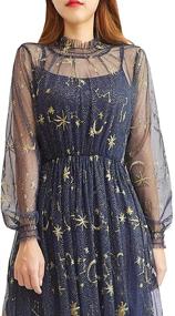 img 2 attached to 👗 Lolita Embroidered Dress with Ruffled Princess Sleeves - Women's Clothing