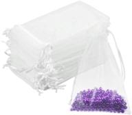 🛍️ medium organza bags jewelry pouches with drawstring closure - 60 pcs sheer mesh candy favour bags for wedding, party, christmas, festival game, gift bags - white, 10 x 15cm logo