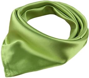 img 1 attached to 🧣 X&F Ladies' Solid Color Charmeuse Neckerchief Square Scarf 23" x 23