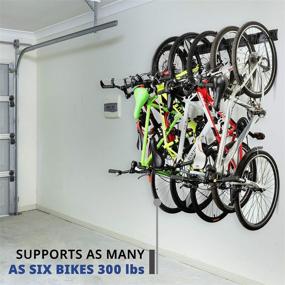 img 1 attached to RaxGo Garage Bike Rack: Space-saving Wall Mount Storage Solution with 6 Adjustable Hooks for Indoor & Home Use