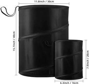 img 3 attached to 🚗 2-Piece Car Trash Can: Portable Garbage Bin & Organizer | Collapsible, Waterproof Bag | Black
