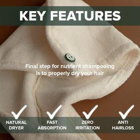 img 2 attached to Grunplus Hair Towel Wrap – High-Quality Cotton Hair Towel – Super Absorbent Cotton Hair Towel – Fast and Effortless Dry Hair Wrap – Frizz-Free Hair Drying Towel – Towel Turban for All Hair Types