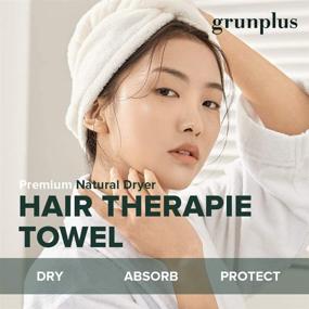 img 3 attached to Grunplus Hair Towel Wrap – High-Quality Cotton Hair Towel – Super Absorbent Cotton Hair Towel – Fast and Effortless Dry Hair Wrap – Frizz-Free Hair Drying Towel – Towel Turban for All Hair Types