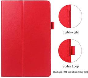 img 1 attached to 📱 EKVINOR Red PU Leather Folio Case for Galaxy Tab A 8.0 2017 T380/T385 - Stand Cover for Samsung Galaxy Tab A 8.0 Inch 2017 Release (SM-T380/SM-T385)