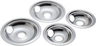 🔥 ge ge68c genuine oem 6" and 8" drip pan kit (chrome) for ge electric range or stoves - genuine quality stove drip pans to keep your range spotless! logo