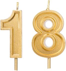 img 4 attached to 🎂 Qj-solar 2.76" Gold Number 18 Birthday Candles - 18th Cake Topper for Birthday Decorations