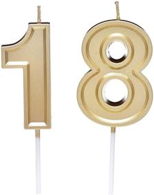 img 1 attached to 🎂 Qj-solar 2.76" Gold Number 18 Birthday Candles - 18th Cake Topper for Birthday Decorations
