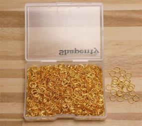 img 2 attached to 💍 Shapenty 1000PCS Gold Plated Iron Open Jump Rings Connectors Bulk for DIY Craft Earring Necklace Bracelet Pendant Choker Jewelry Making Findings and Key Ring Chain Accessories - Gold, 6mm: Enhance Your Jewelry Making with this Comprehensive Collection