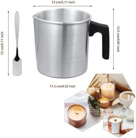 img 3 attached to 🕯️ PAFUWEI Candle Making Pouring Pot: 2 Pounds DIY Wax Melting Kit with Dripless Pouring Spout, Aluminum Construction and Heat-Resisting Handle