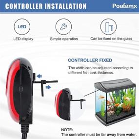 img 2 attached to 🐠 Poafamx 200W Submersible Aquarium Heater with Auto Thermostat, Constant Temperature Controller, Protective Case, and Memory Function - 110V