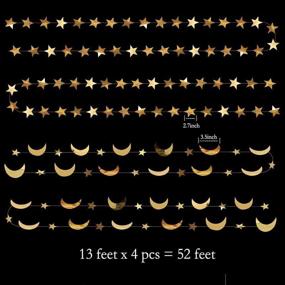 img 1 attached to 🌟 Decor365 Gold Star Moon Garland Hanging Streamers Banner Backdrop – Perfect for Twinkle Little Star Party Decoration, First Birthday, Baby Shower, Wedding, Kids Room, Nursery, Ramadan EID, Graduation Decor