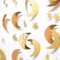 🌟 decor365 gold star moon garland hanging streamers banner backdrop – perfect for twinkle little star party decoration, first birthday, baby shower, wedding, kids room, nursery, ramadan eid, graduation decor logo