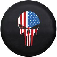 👻 skull wheel covers for rv camper travel boat trailer - 14" spare tire cover, fits tire diameter 23"-27", universal for all cars logo