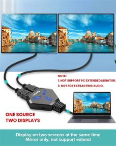 img 3 attached to 🔌 4K HDMI Сплиттер 1 в 2 от TOPYIYI с Pigtail HDMI Кабелем - Поддерживает 4K@30Hz, HDCP1.4 Bypass, 3D, 1080P, для Xbox, PS4, PS3, Blu-Ray Player, Fire Stick, Cable Box