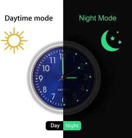 img 3 attached to 🕒 EEEKit Car Clock - Luminous Quartz Analog Watch | Universal Stick-On Mini Clock for Car, Boat, Bike & Home (Blue)